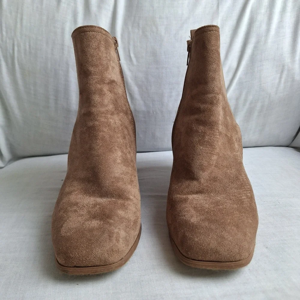 Women's US 10 Tan Heels Ankle boots Booties‎ Pierre Dumas Cammy Classic Chelsea